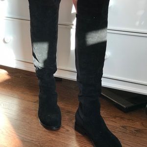 Black suede Stuart Weizmann over the knee boot